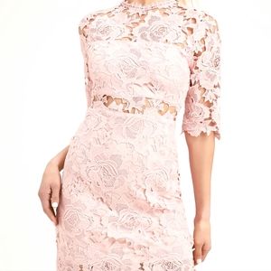 LULU'S Blush Pink Lace Sheath Dress, Size Extra Large